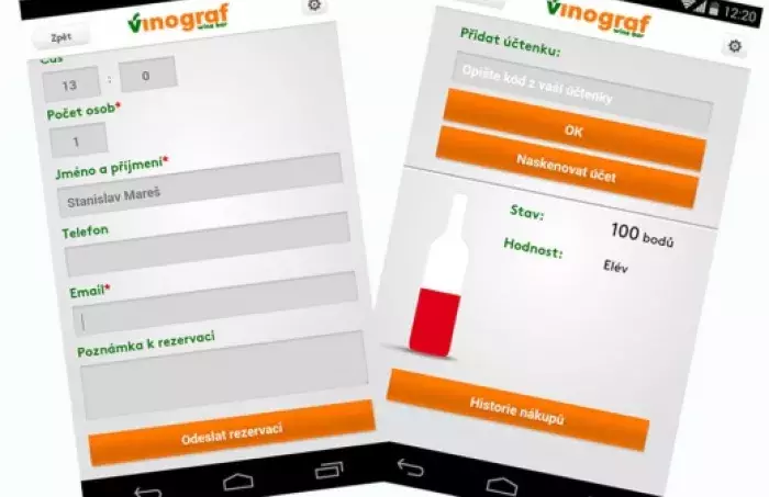 Mobilní aplikace Hladinka - Vinograf