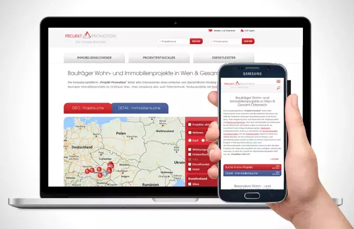 Portál pro developerské projekty a firmy z Vídně