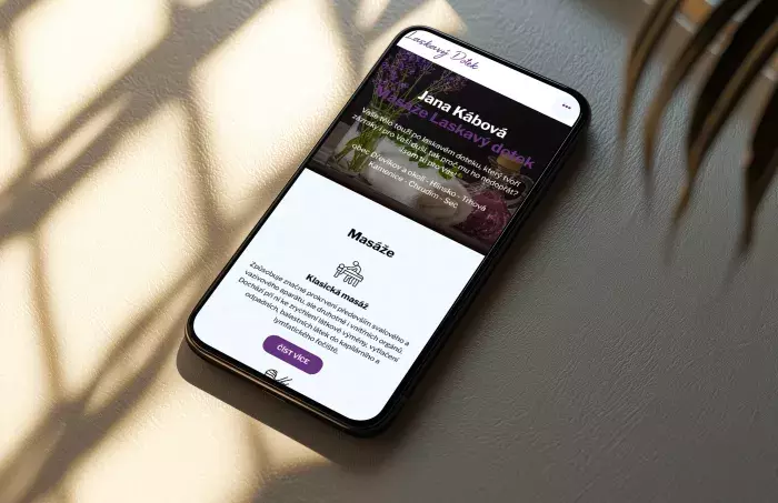 Web pro Laskavý dotek – masérské služby